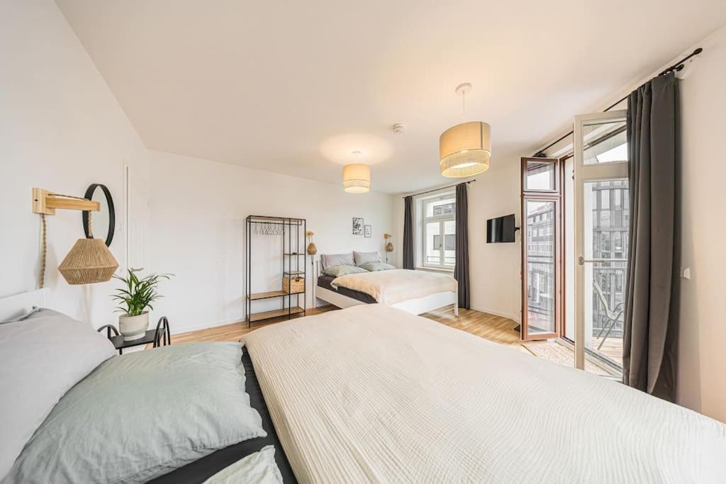 Stylisches Zentrales City-Apartment Mit 2 Balkonen Lipsko Exteriér fotografie