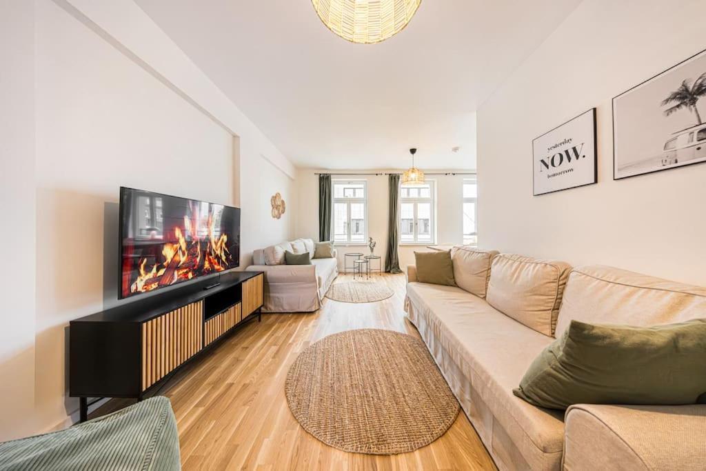 Stylisches Zentrales City-Apartment Mit 2 Balkonen Lipsko Exteriér fotografie